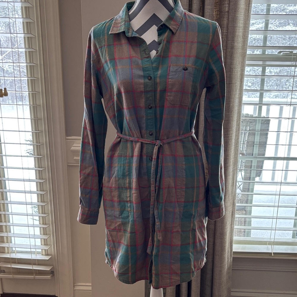 Toad&Co Multicolor Plaid Long Sleeve Dress